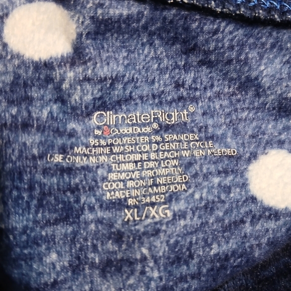 Cuddl Duds Blue and White Polka Dot Pajama Pants - Picture 2 of 5